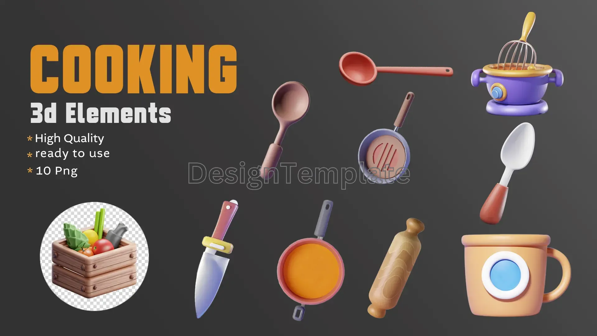 Culinary Masters Advanced 3D Cooking Elements Set image